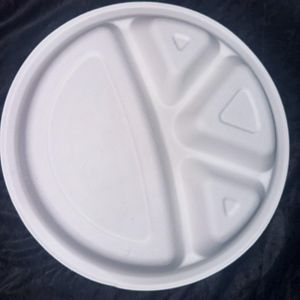 25 Pcs Disposable Bagasse Plates - White