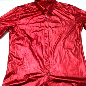 RED METALLIC STYLE SHIRT FOR WOMEN