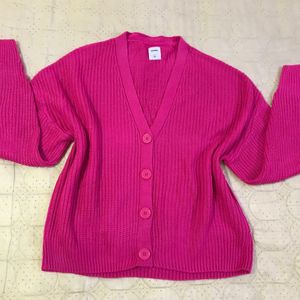 Fuschia Pink Cardigan Fits M-XL