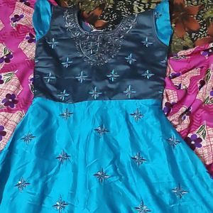 Girls Modern Silk Frock