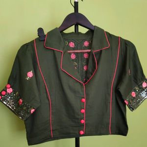 Designer Cotton Blouse New With Tag