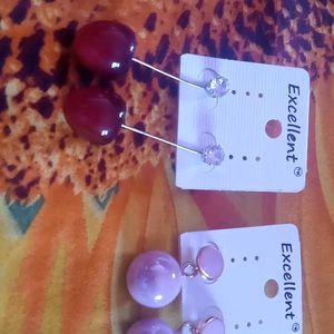 Red And Purple Earrings