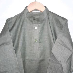 Olive Green Kurta & White Payjama Set ( Boys )