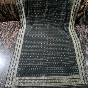 Black Banarasi Saree In Pure Silk