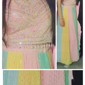 Multi Colour Lehnga Only 1 Time Wear