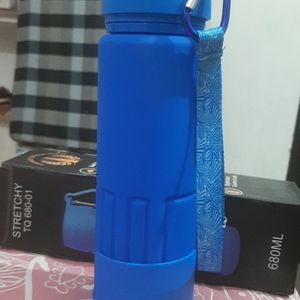 Foldable Silicon Blue Waler Bottle 1 Litre