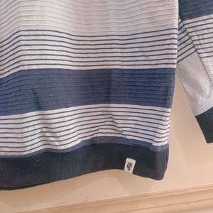 Beautiful Mixed Blue Colour Strip Sweater For Men