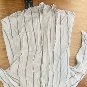 White Formal Stripes Shirt For Offfice