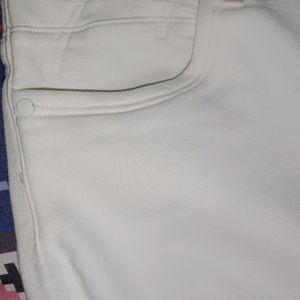 WOMEN WHITE COLOURED BOOTCUT JEANS