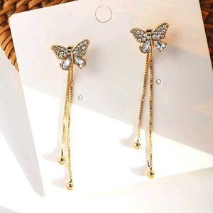 Korean Butterfly Tassel Earrings