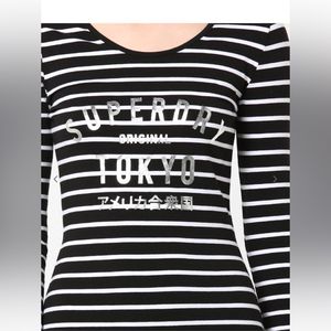 SUPERDRYNWTStriped Midi Dress withTypographic Prin