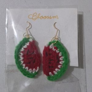 Crochet Watermelon Earings 🍉