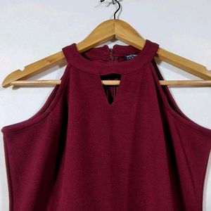 Casual Maroon Bodycon Dress