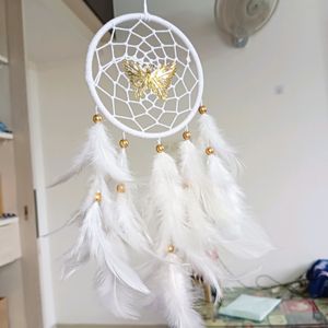 White 4 Inch DreamCatcher With Golden Charm