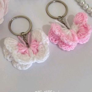 Cute Crochet Butterfly Keychain!