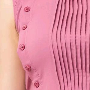 Casual Shoulder Straps Solid Women Pink Top