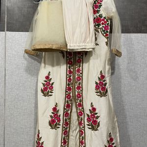 Ivory Dress Wid Multi Handwork