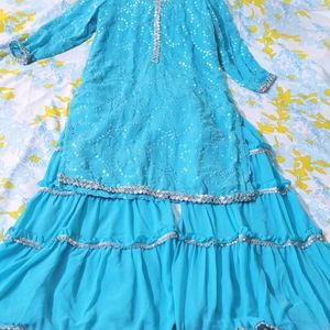 Heavy Embroidered Gharara Dress