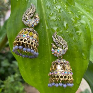 peacock design earrings