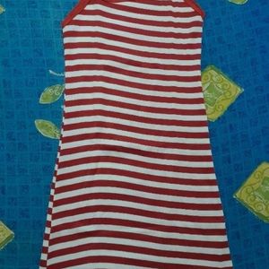 Striped White and Red One Piece..