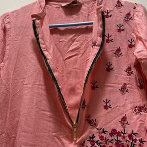 Pink Round Unique Kurti For Women🩷