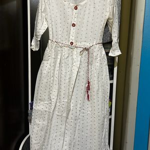 White Anarkali Kurta Size XL