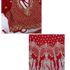 Royal Red Velvet Bridal Lehenga Set