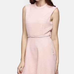 Pastel Pink Dress With Pearl Chain