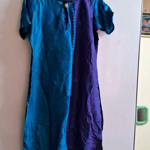 Blue Silk Kurti