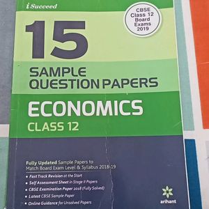 Sample Question Paper Economics Class 12