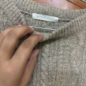 Korean Cropped Full Sleeves Sweater