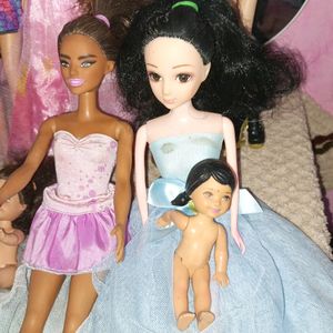 6 Combo Of Barbie Dolls Made In Indonesia