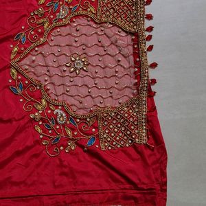 Saree With Maggam Work Blouse