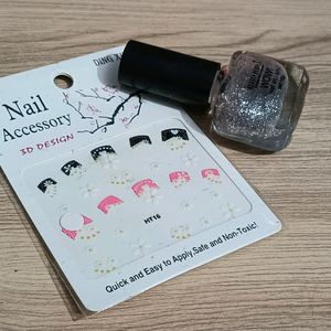 Glitter Nail Polish And Accessory