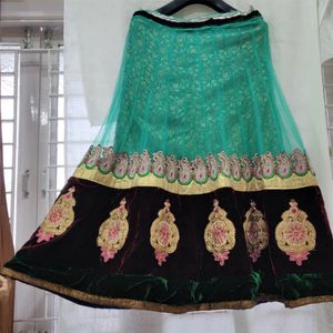 Multicolour Fishcut Stitched Lehenga Choli Set