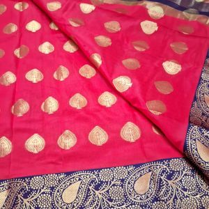 Beautiful Art Silk Saree Without Blouse