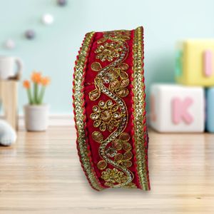 Karwa chauth Decorated Handcrafted Channi Red (pic