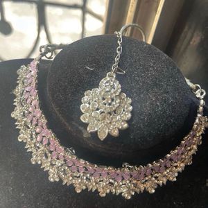 Purple Diamond Necklace Set