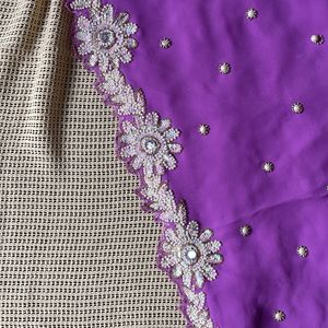 Light Purple Heavy Saree with Stitched Blouse