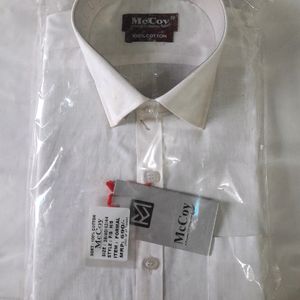 Men's White Formal Shirt Full Sleeves Office Wear