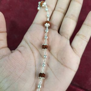 Silver Rudraksh Rakhi Bracelet