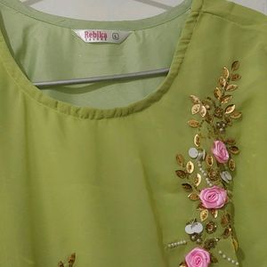 kurti like parrot green or florosent  colo