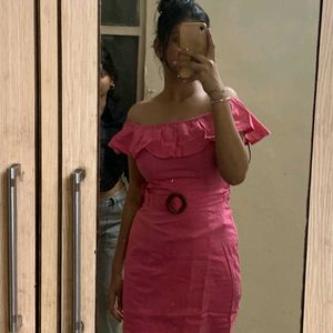 Pink Offshoulder Dress