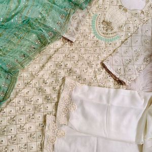 Heavy Embroidery Pakastani Suit(Mint Green Colour)