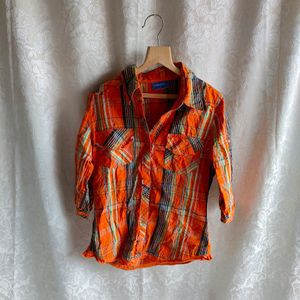 Y2k ORANGE MULTICOLOUR SHIRT FOR WOMEN