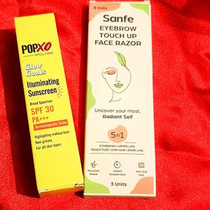 Pack Of 3 Face Razor/illuminating Sunscreen SPF30
