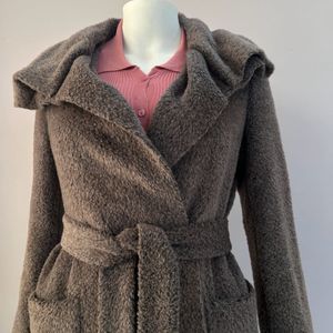 Fluffy Brown Wrap Coat