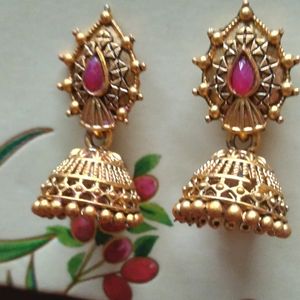 Antique Style Traditional Gold Plated Jhumki