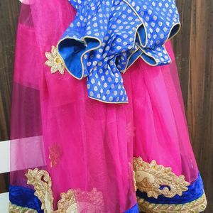 Party wear NET lehenga with banaras blouse