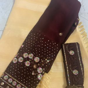 🎀Saree With Hip Belt New Collection 🎀